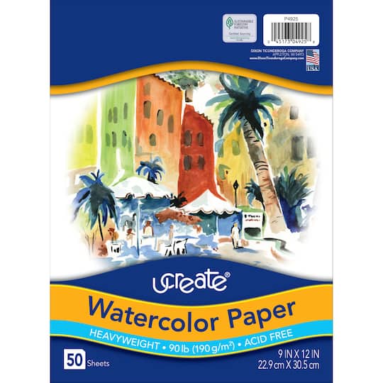 Pacon&#xAE; Ucreate&#xAE; Watercolor Paper Pad, 9&#x22; x 12&#x22; 